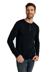 METARINO Men's Merino Wool Henley Long Sleeve Shirt