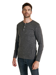 METARINO Men's Merino Wool Henley Long Sleeve Shirt